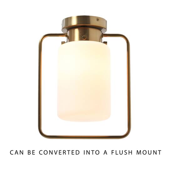 Hello Honey® Robert Stevenson Lighting Ezra Metal & Frosted Glass Convertible Ceiling Light